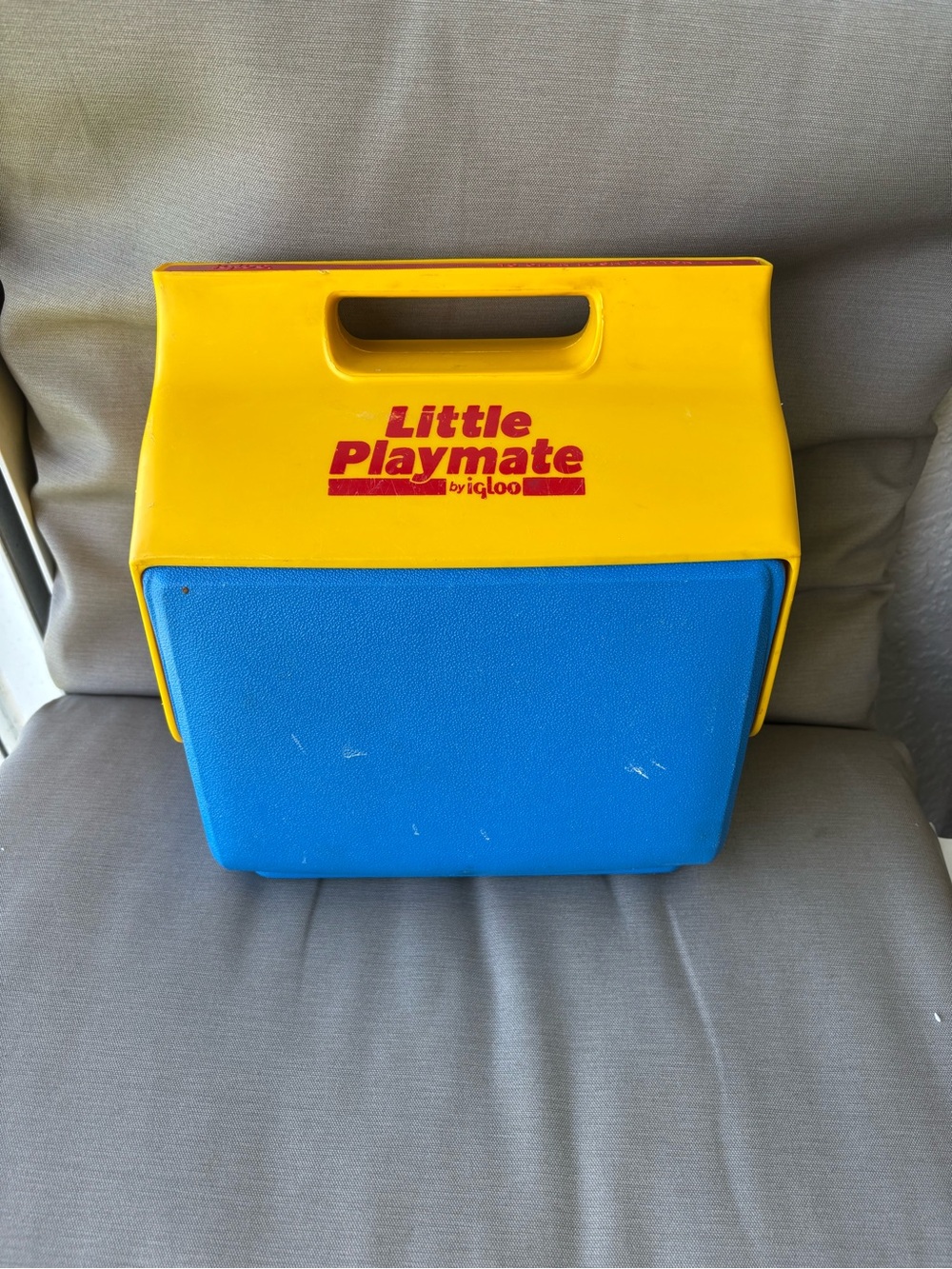 Vintage Igloo Little Playmates Cooler in yellow blue retro